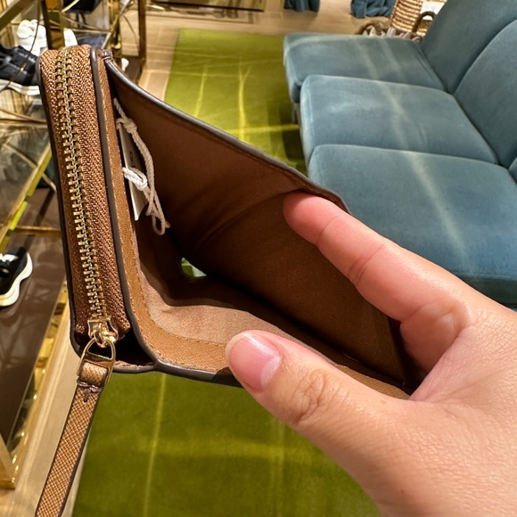NWT! Tory Burch TB Emerson Mini Wallet 147606 In Moose/Brown With Gold Tone - Picture 9 of 11